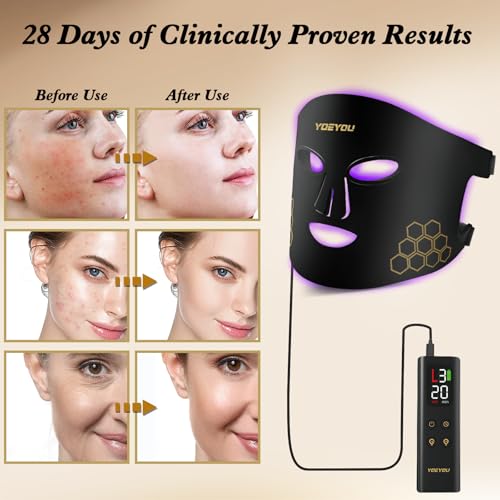 Red Light Therapy for Face, 850nm Near Infrared LED Face Mask - Product Imagery