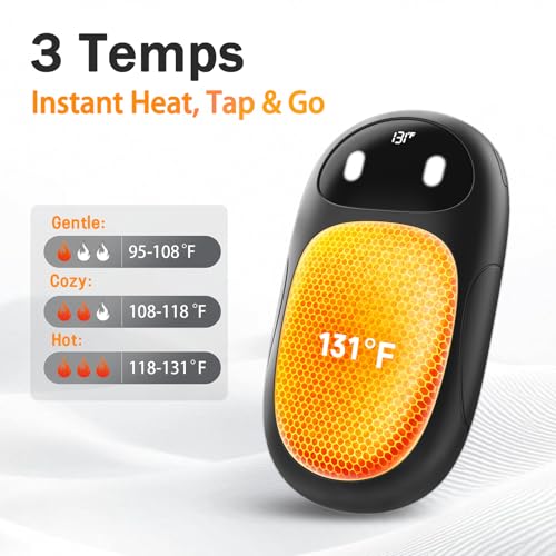 Hand Warmers Rechargeable 2 Pack, AI Smart Chips 20Hrs Long Safe - Product Imagery
