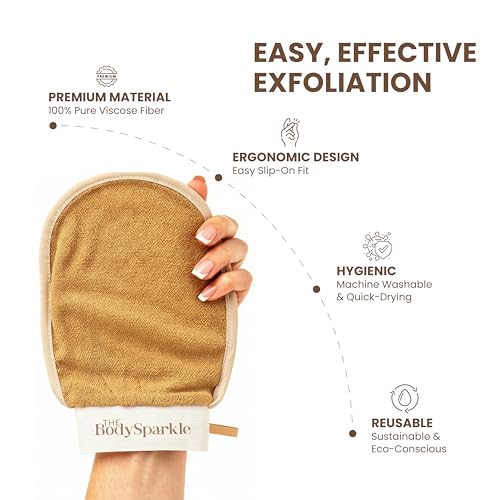 Exfoliating Glove for Shower & Bath – Viscose Body Scrubber Mitt - Product Imagery