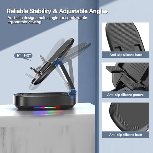 Cell Phone Stand with Wireless Bluetooth Speaker, Unique Gifts - Product Imagery