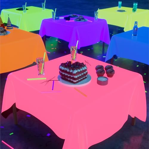 Glow in The Dark Party Supplies，6Packs Glow Party Table Covers - Product Imagery