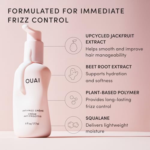 OUAI Anti Frizz Cream - Paraben, Phthalate & Sulfate Free (6 oz) - Product Imagery