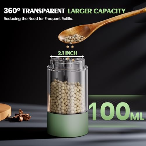 Salt and Pepper Grinder Set Mom Gifts, Electric Automatic Green - Product Imagery