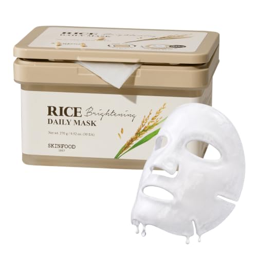 SKINFOOD Rice Daily Mask 30 Sheets, Korean Quick & Easy Daily Care Hacks, Large Capacity, Sheet Mask - SKINFOOD 1957 Official Product View 1