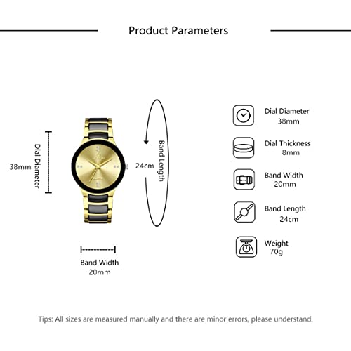 ADSBIAOYE Men and Women Wrist Watches Ultra Thin Minimalist - Product Imagery