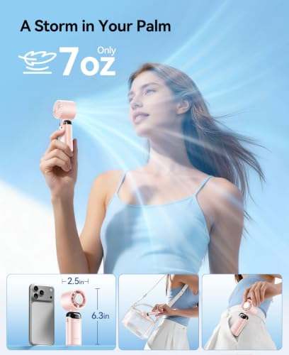 Handheld Portable Turbo Fan with Ice Cooler, Powerful 21000 RPM, - Product Imagery