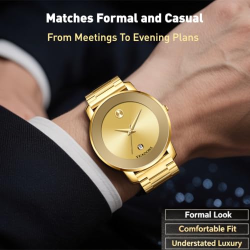 Unisex Watches Business Quartz Watches for Men and Women Round - Product Imagery