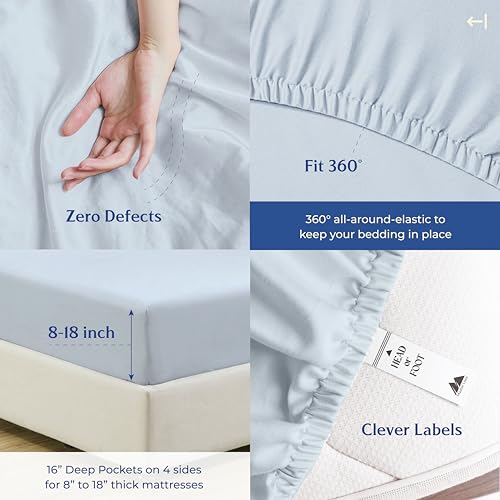 Mayfair Linen 100% Organic Cotton Sheets Queen Size - 4 PC - Product Imagery
