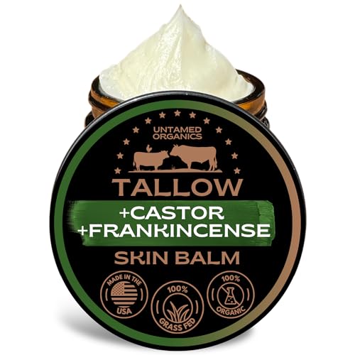 Untamed Organics Beef Tallow Balm for Skin & Face with Castor - Product Imagery