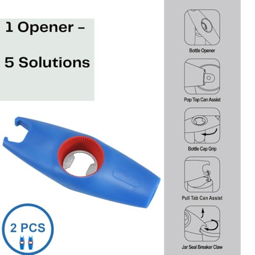 5-in-1 Jar, Bottle & Can Opener Set of 2 for Arthritis Hands - Product Imagery