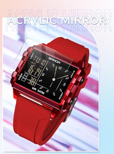 FANMIS Digital Sports Watch for Men Women Transparent 50M LED - Product Imagery