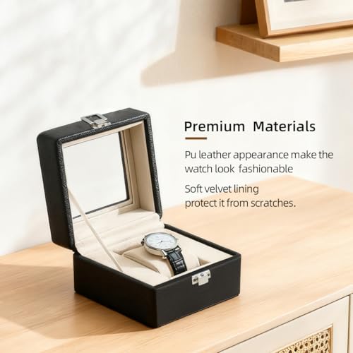 Watch Box, 1 Slot Watch Display Case for Men & Women, Removable - Product Imagery