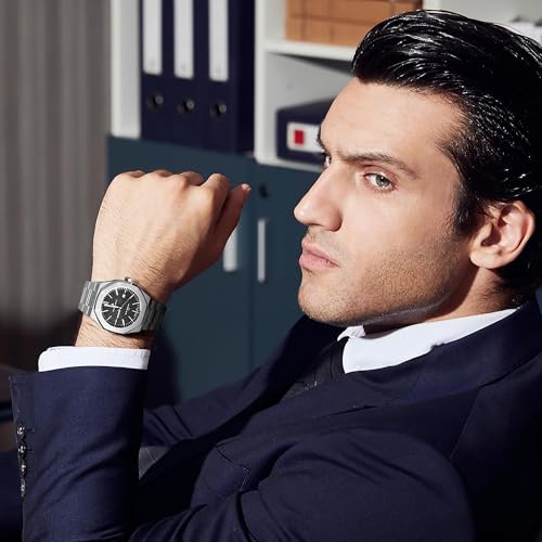 SAPPHERO Men's Watch Octagonal Stainless Steel 50M Waterproof - Product Imagery