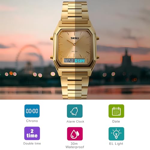 Gosasa Unisex Military Analog Digital Watch, LED Chronograph - Product Imagery