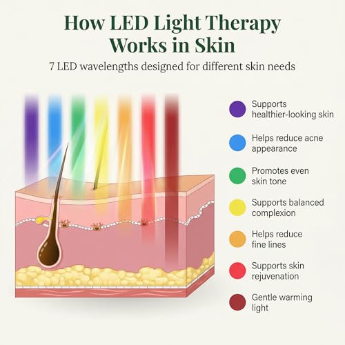Eden & Elm - Face & Neck Sculpting Massager – 7 Color LED Beauty - Product Imagery