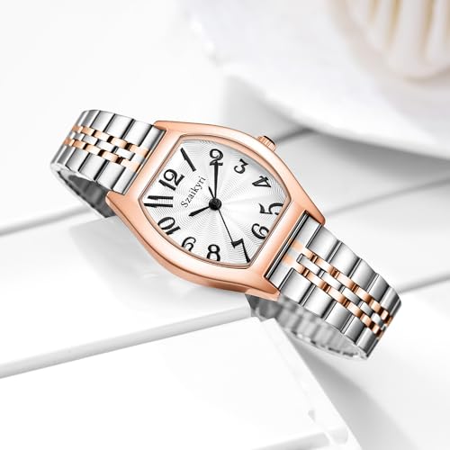Szaikyri Barrel-Shaped Watch for Women with Easy Read Arabic - Product Imagery