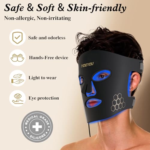 Red Light Therapy for Face, 850nm Near Infrared LED Face Mask - Product Imagery