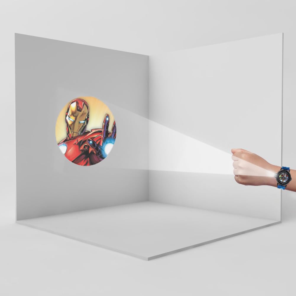 Accutime Marvel Avengers Kids Digital Projection Watch with 10 Image P - View 3