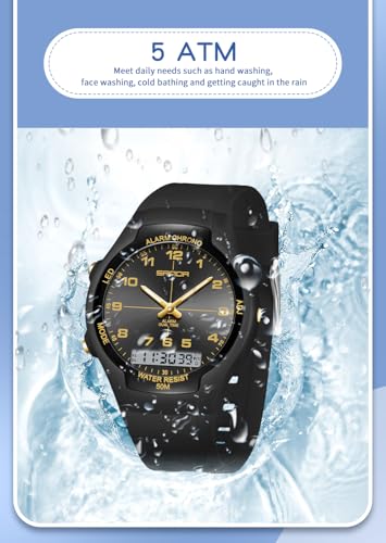 Gosasa Men Women Sports Watch Analog Digital Dual Time 50M - Product Imagery