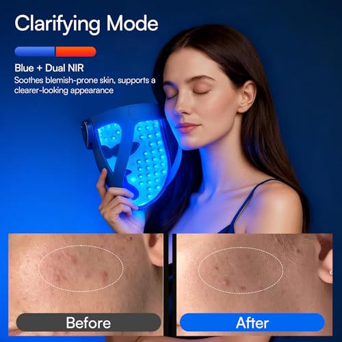 INIA GLOW 4D Wireless Red Light Therapy Mask for Face, Dual NIR, - Product Imagery