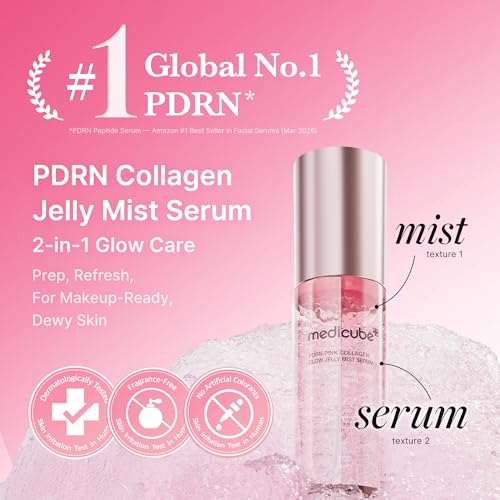 medicube Jelly Mist Serum with Pink PDRN Collagen, 2.02 fl.oz - Product Imagery