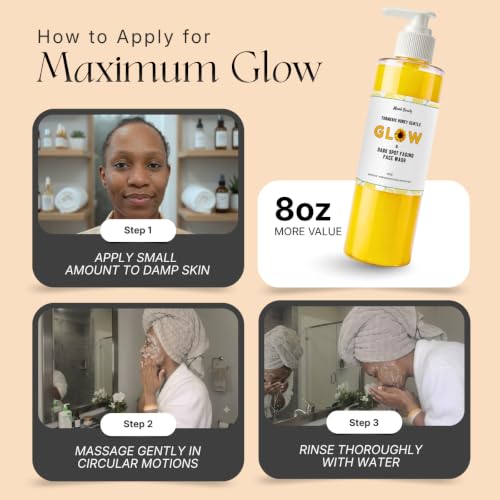 Daily Turmeric Face Wash – Kojic Acid Brightening Face Wash for - Product Imagery