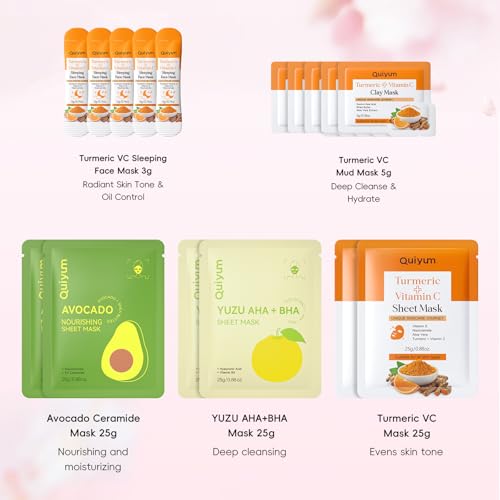 26PCS Face Masks& Lip& Eye Masks Skin Care Set for Women Teens - Product Imagery