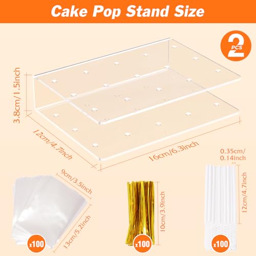 2 Pack Cake Pop Stand with Sticks Kit, Acrylic Lollipop Hold - Product Imagery