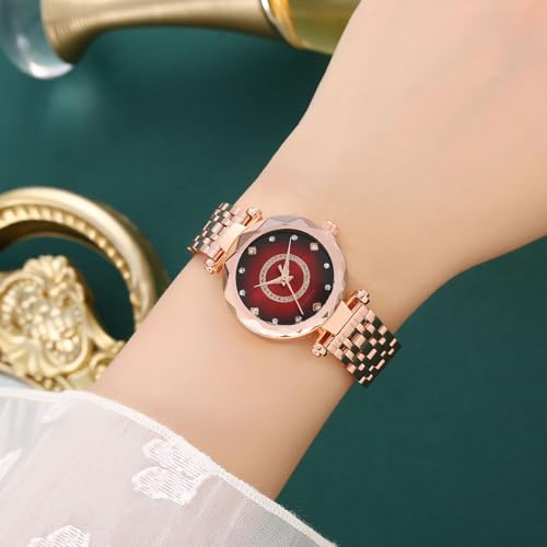 Women Watches with Bracelet Rose Gold for Lady Elegant Stainless - Product Imagery
