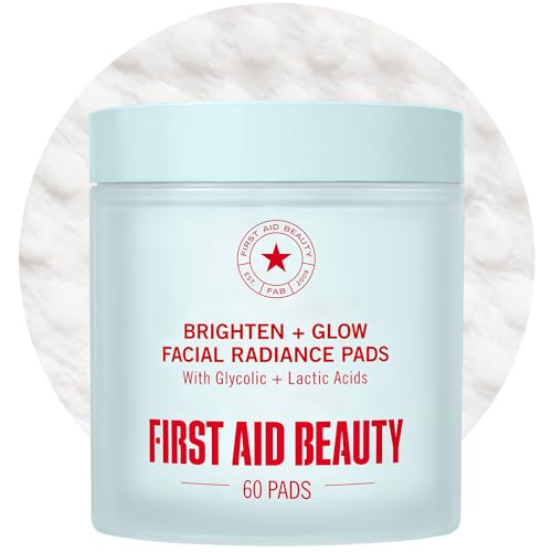 First Aid Beauty Brighten & Glow Facial Radiance Pads, AHA, - Product Imagery
