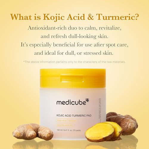 medicube Toner Pads Kojic Acid Turmeric Clarifying Pad for - Product Imagery