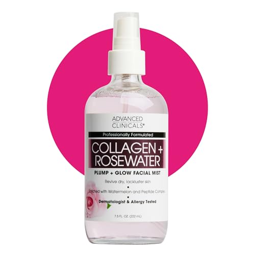 Advanced Clinicals Collagen Rosewater Face Mist Skin Care - Product Imagery