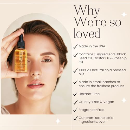 Black Seed Oil, Rosehip Oil, Castor Oil Organic Cold Pressed for - Product Imagery