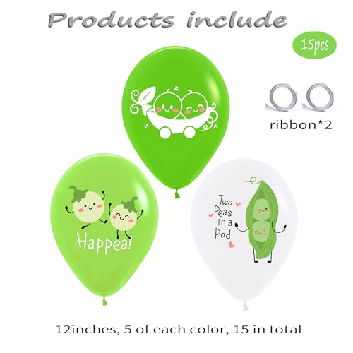 Twin Baby Shower Decorations, Two Peas in a Pod Balloons - 15 - Product Imagery