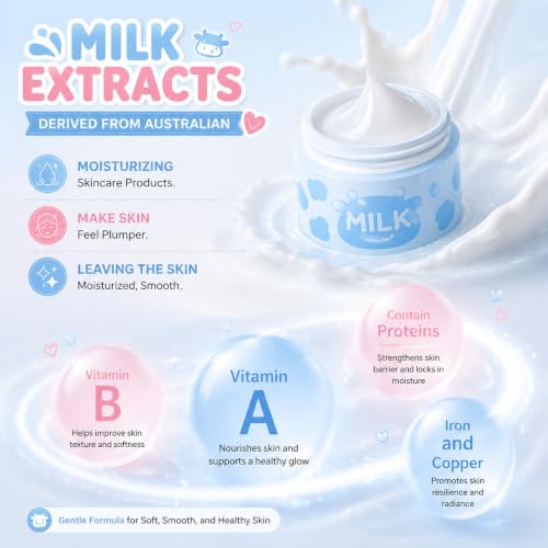 Milk Skin Care Set for Kids & Teens, 12 IN 1 Moisturizing Milk - Product Imagery