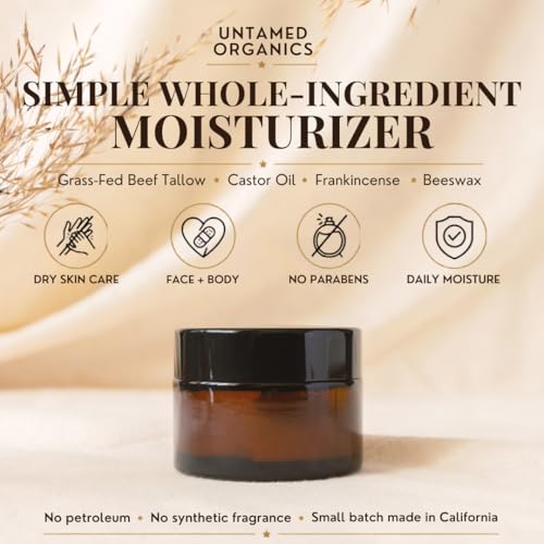 Untamed Organics Beef Tallow Balm for Skin & Face with Castor - Product Imagery