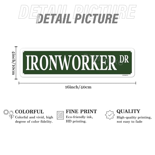 Ironworker Yard Sign Wall Decor Metal Ironworker Gifts for - Product Imagery