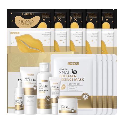LAIKOU Korean Skin Care, Skin Care Set, Face Mask, Eye Mask, Lip - Product Imagery