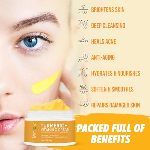 Turmeric Cream for Skin Brightening - All Natural Face & Body - Product Imagery