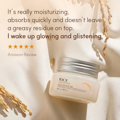 THE FACE SHOP Rice Ceramide Moisturizing Cream, Lightweight, - Product Imagery