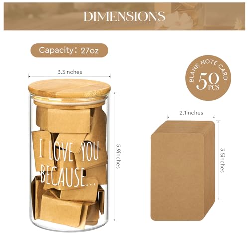 AW BRIDAL Reasons I Love You Memory Jar Gifts for Boyfriend Men - Product Imagery