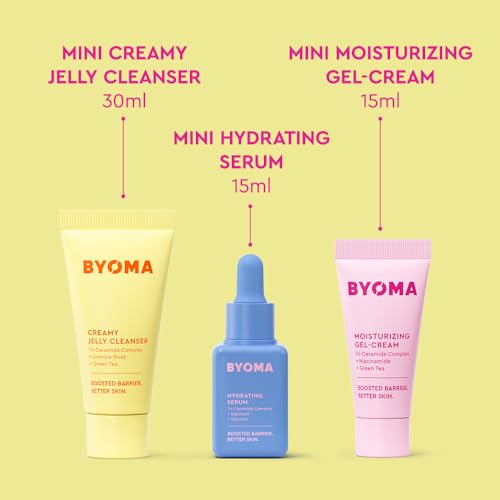 BYOMA So Hydrated Set – Jelly Cleanser, Hydrating Serum, Gel - Product Imagery