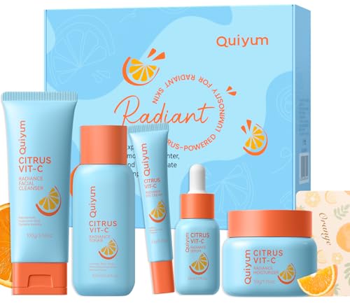 Citrus Vitamin C Skincare Set (5-Piece) – Facial Care Routine Kit - Product Imagery