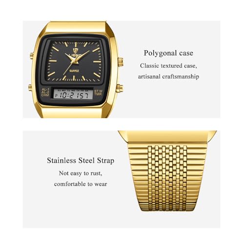 Unisex Men Women Simple Dual Display Dual Movement Analog Quartz - Product Imagery