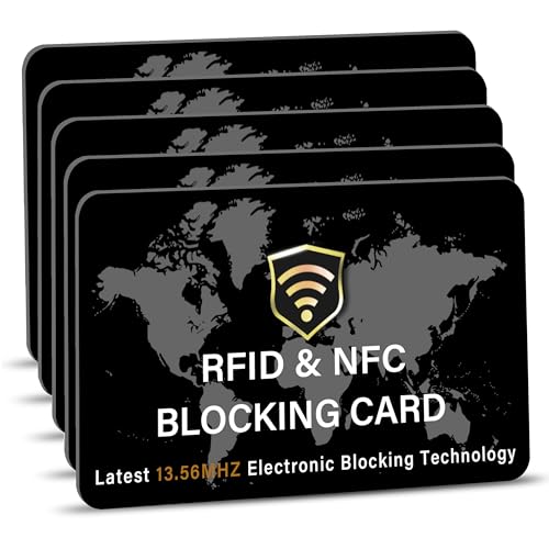 SaiTech IT 5 Pack RFID Blocking Card for Credit Debit ID Card, - Product Imagery