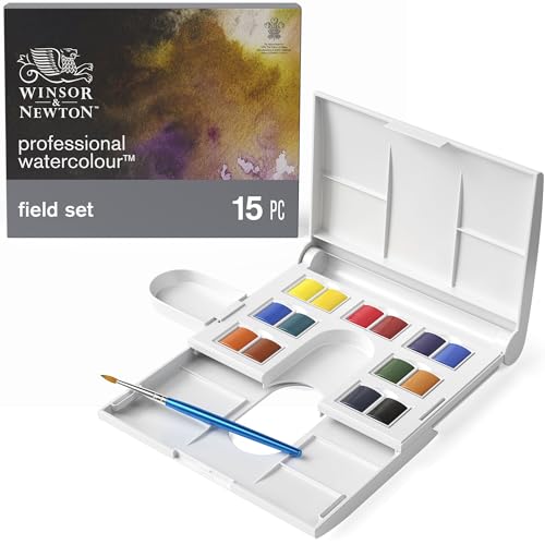 Winsor & Newton Professional Watercolor Paint Set, 12 Half Pan - Product Imagery