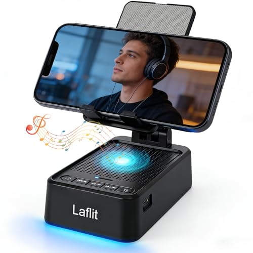 Gifts for Men Women, Phone Stand with Bluetooth Speaker & LED - Product Imagery
