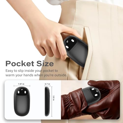Hand Warmers Rechargeable 2 Pack, AI Smart Chips 20Hrs Long Safe - Product Imagery
