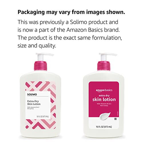 Amazon Basics Body Lotion For Dry Skin with Vitamins B5 & E, - Product Imagery