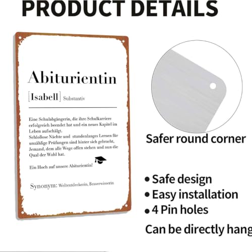 Funny Graduation Definition Poster, 8x12 Inch Aluminum Metal - Product Imagery